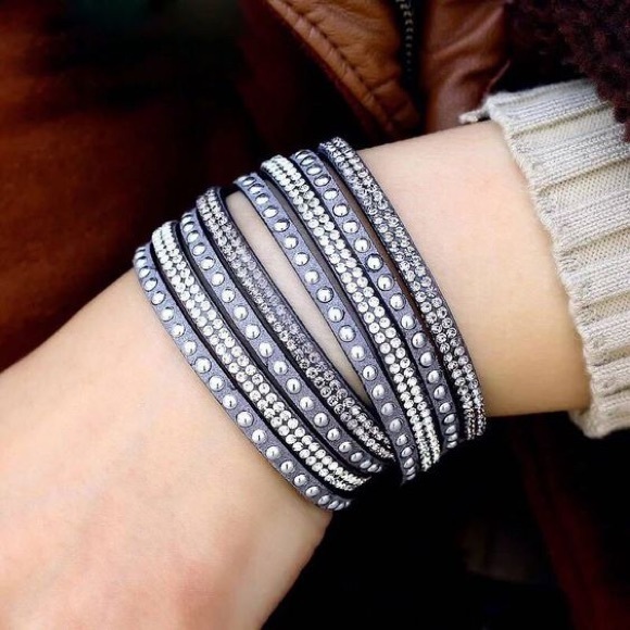 Colorful Rhinestone Wrap Bracelets Various Colors - Picture 4 of 6